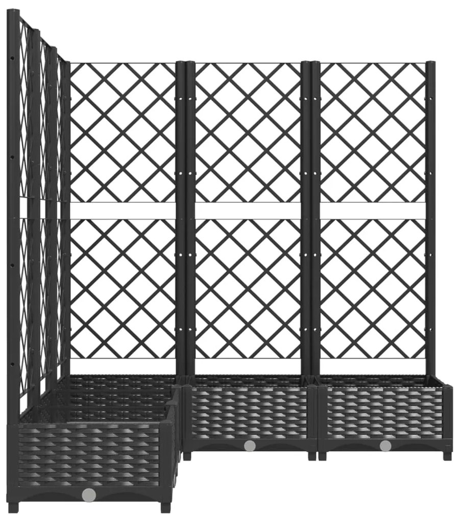 Vaso/floreira jardim c/ treliça 120x120x121,5 cm PP preto