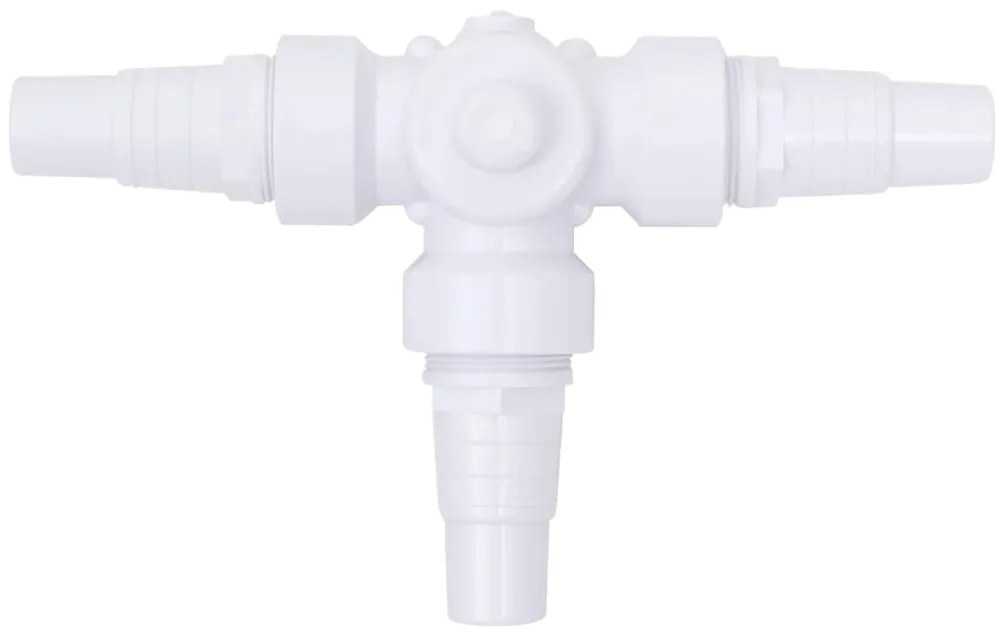Válvula esférica de 3 vias para piscina branco e preto