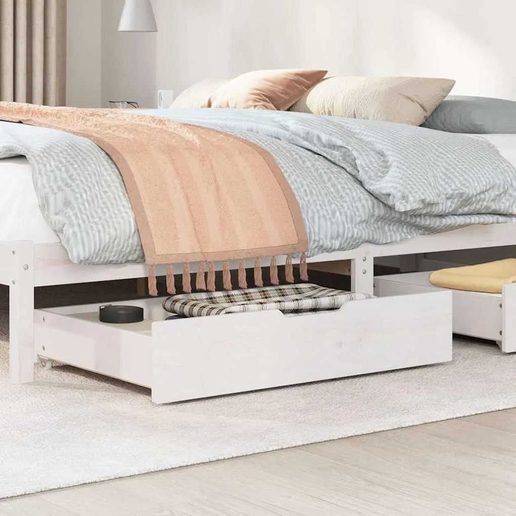 Gavetas para cama 2 pcs 85x55x17 cm pinho maciço branco