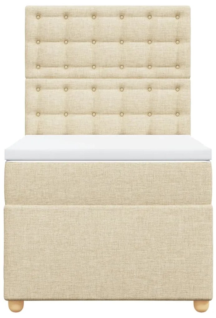 Cama com molas/colchão 90x190 cm tecido cor creme