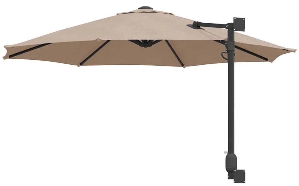 Guarda-sol de Jardim Montado na Parede da Taupe 250 cm