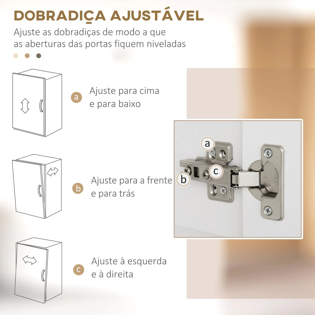 HOMCOM Armário de Cozinha Móvel de Cozinha com 4 Portas 1 Gaveta e Prateleiras Ajustáveis Anti-Tombo Armário de Cozinha Moderno para Sala de Jantar Sala de Estar 70,8x34x180 cm Branco