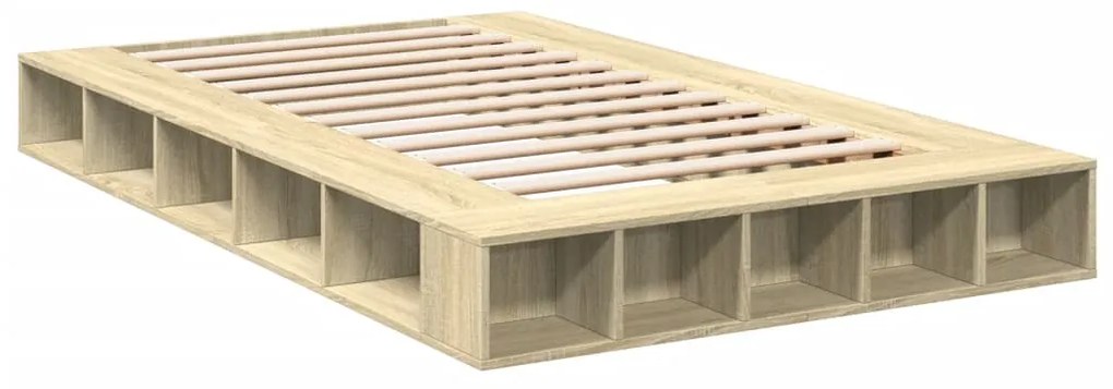 Estrutura de cama 140x190 cm derivados madeira carvalho sonoma