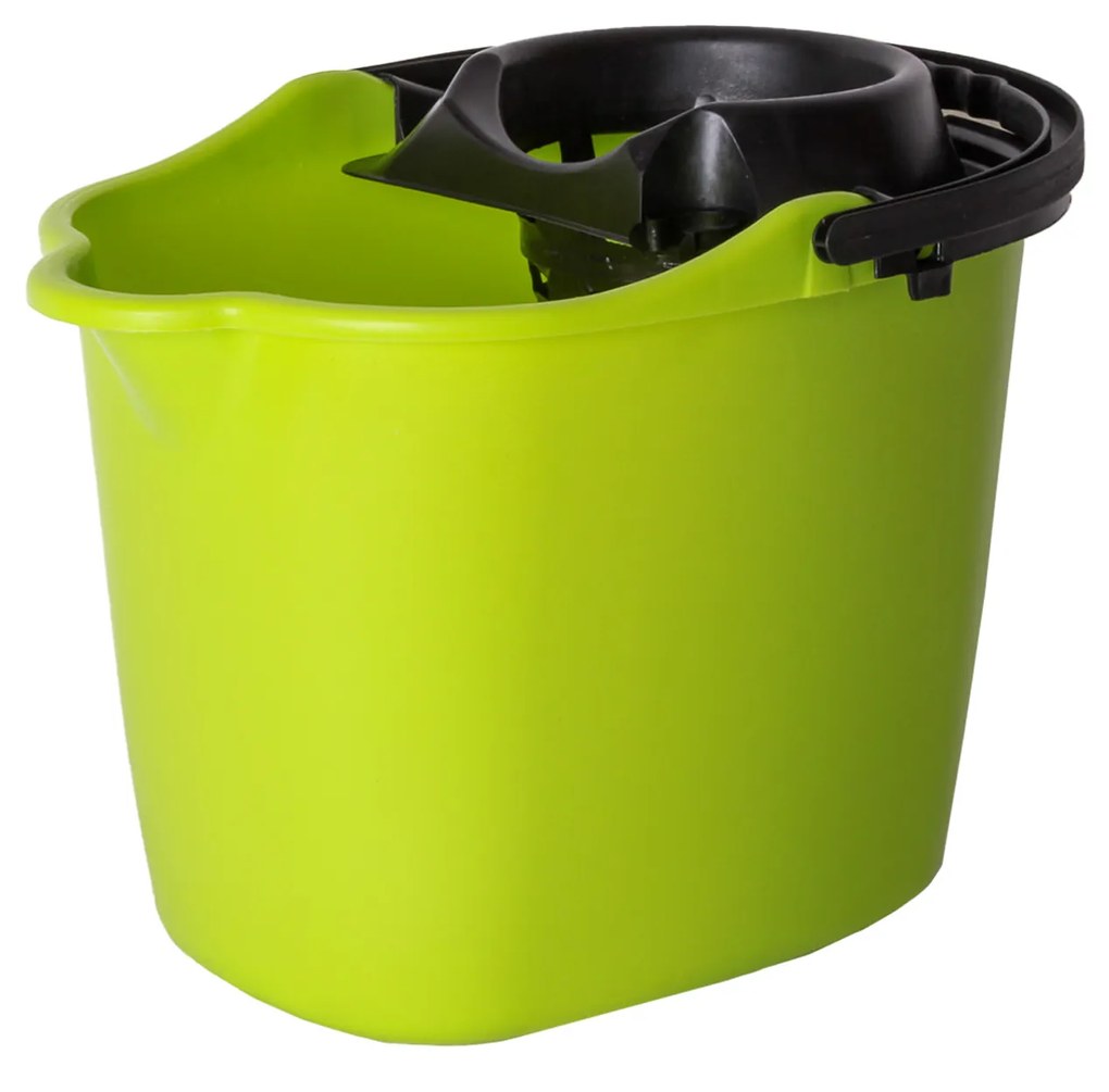 Balde com Espremedor Primavera Plástico Oval Multicor 15l 38X28cm