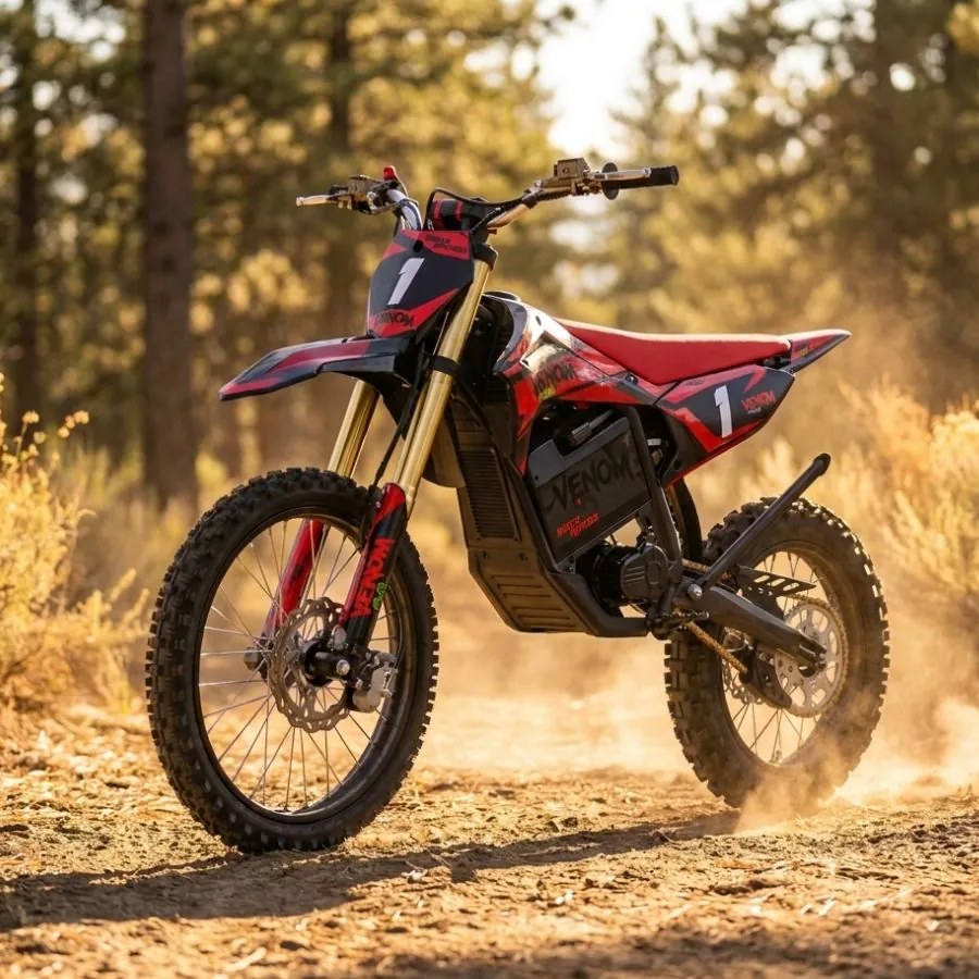 Mota cross para crianças Motocross Motors Venom – 8000W, 3 modos de condução Vermelha