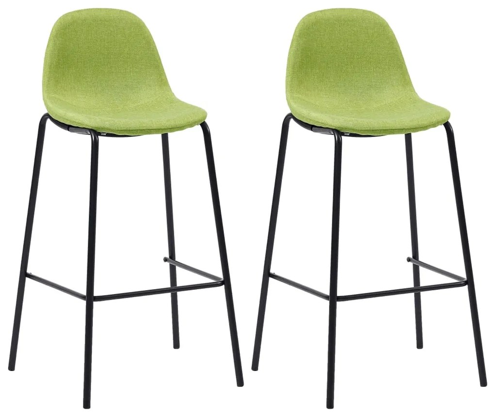 vidaXL Cadeiras de bar 2 pcs tecido verde