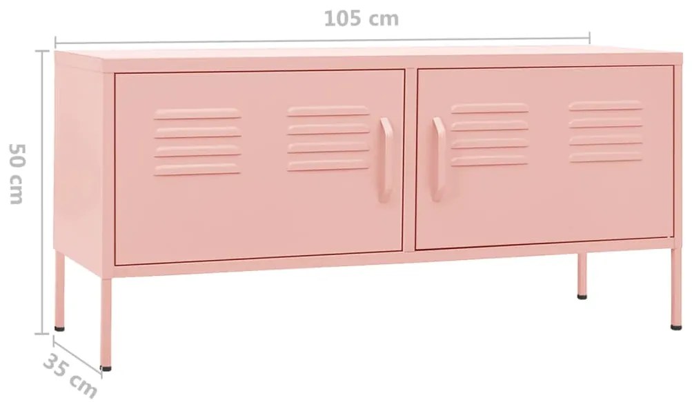 Móvel de TV aço 105x35x50 cm rosa
