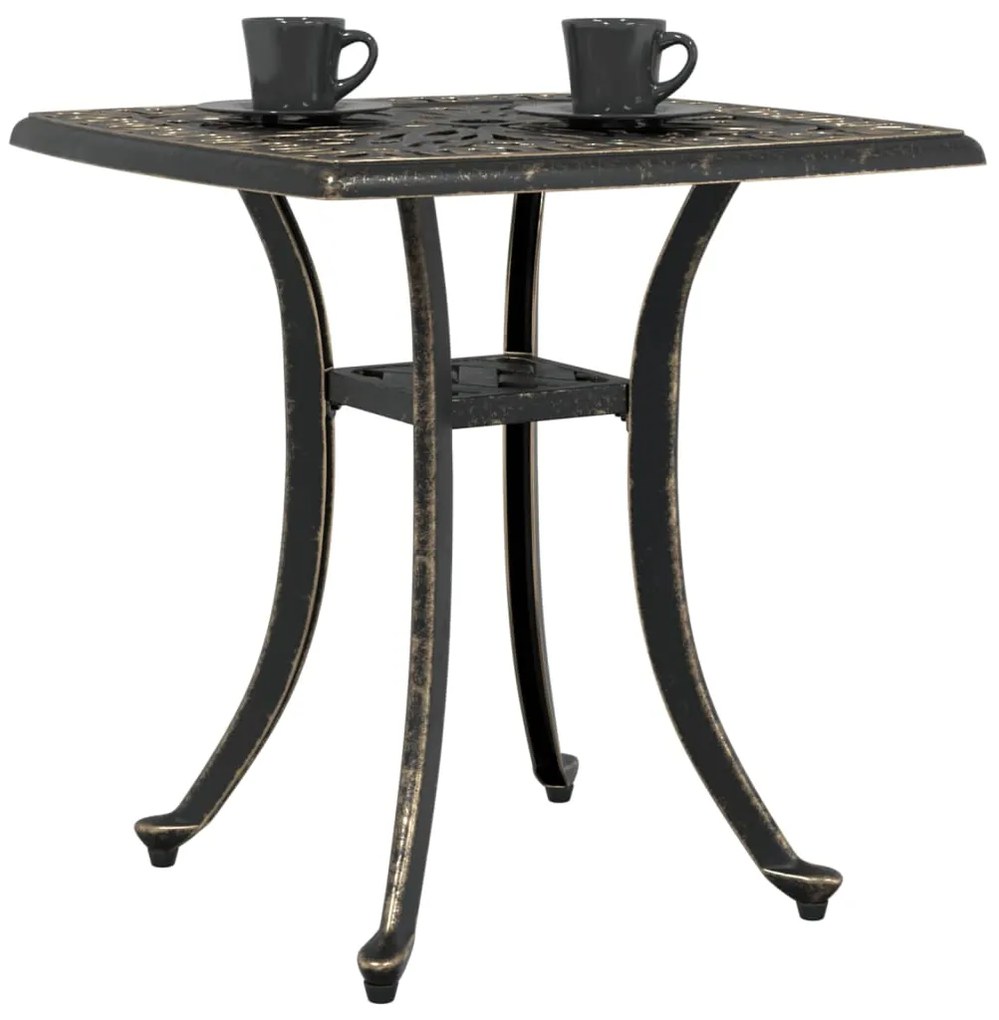 Mesa de jardim 53x53x53 cm alumínio fundido bronze