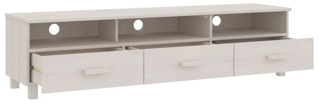 Móvel de TV HAMAR 158x40x40 cm pinho maciço branco