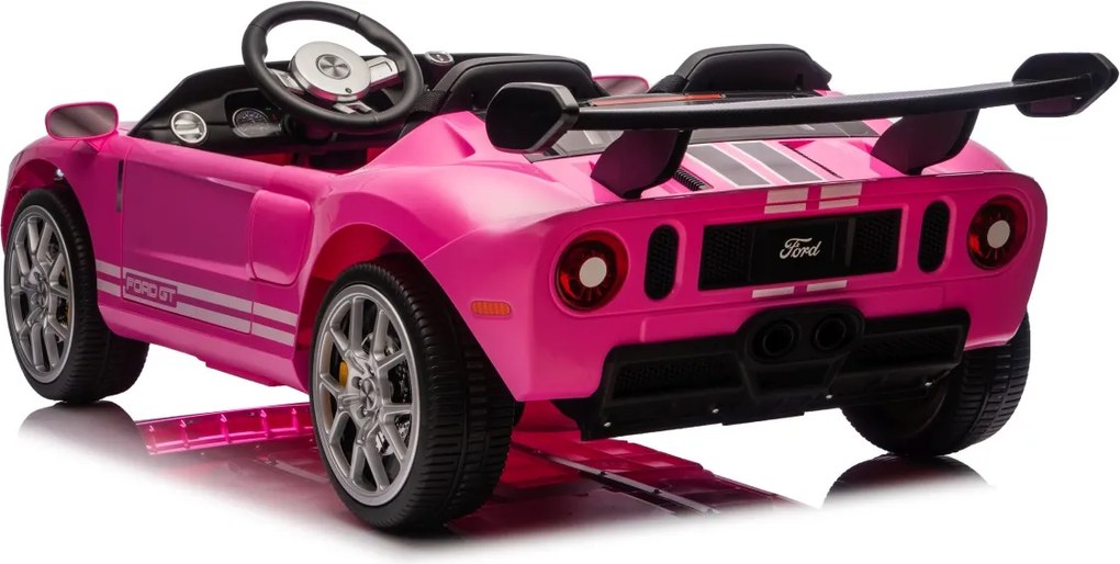 Carro elétrico para Crianças 24V 4x4 Ford GT Rodas Espuma EVA, assento couro ecológico Rosa