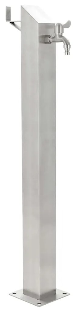 vidaXL Coluna de água para jardim em aço inoxidável quadrada 95 cm