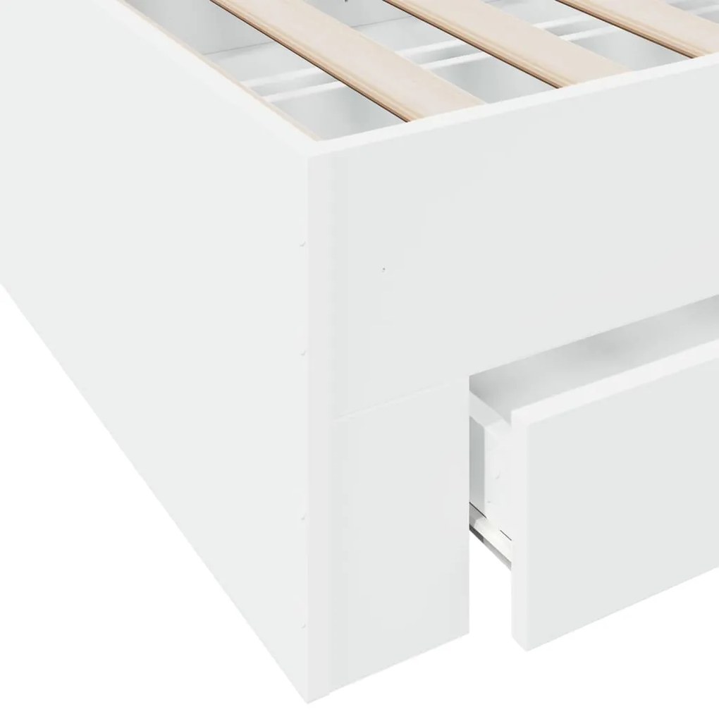 Estrutura cama c/ gavetas 75x190 cm derivados de madeira branco