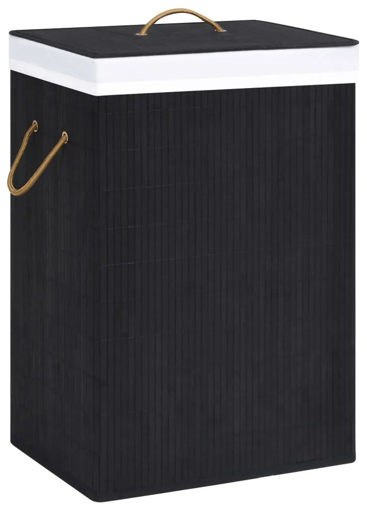 Cesto para roupa suja bambu preto