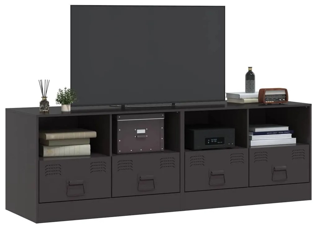 Móveis de TV 2 pcs 67x39x44 cm aço preto