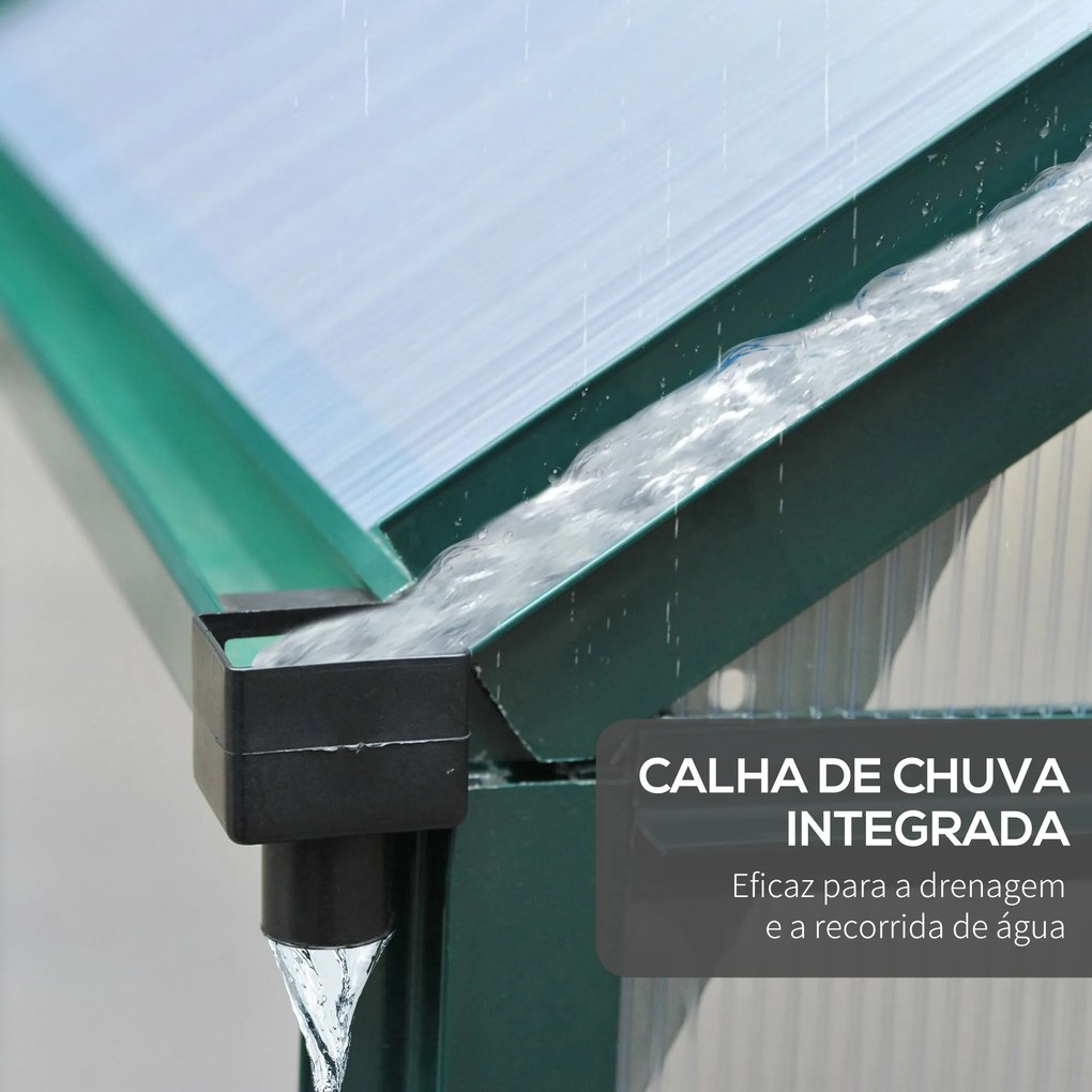 Estufa de Jardim 2x2,m de Policarbonato e Alumínio Estufa com Clarabói