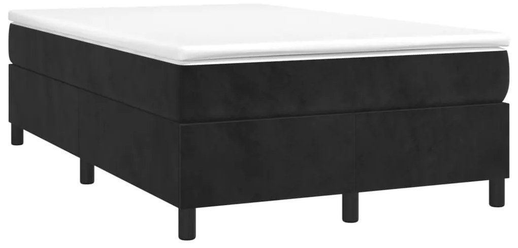 Cama boxspring com colchão 120x200 cm veludo preto