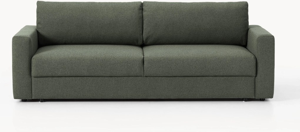 Sofá-cama em bouclé com arrumação Tasha (3 lugares)