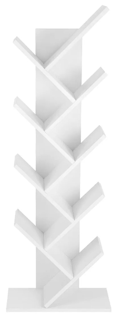 Estante em formato árvore com 8 prateleiras para sala ou escritório | VASAGLE | 50 x 25 x 141.5 cm | branco | LBC11WTV1.