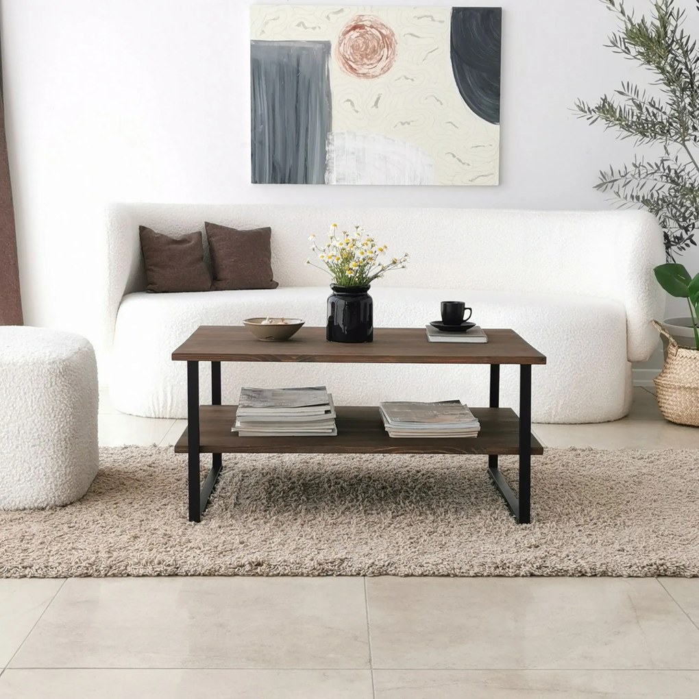 Mesa de Café Neta – Nogueira – 85x40x60 cm