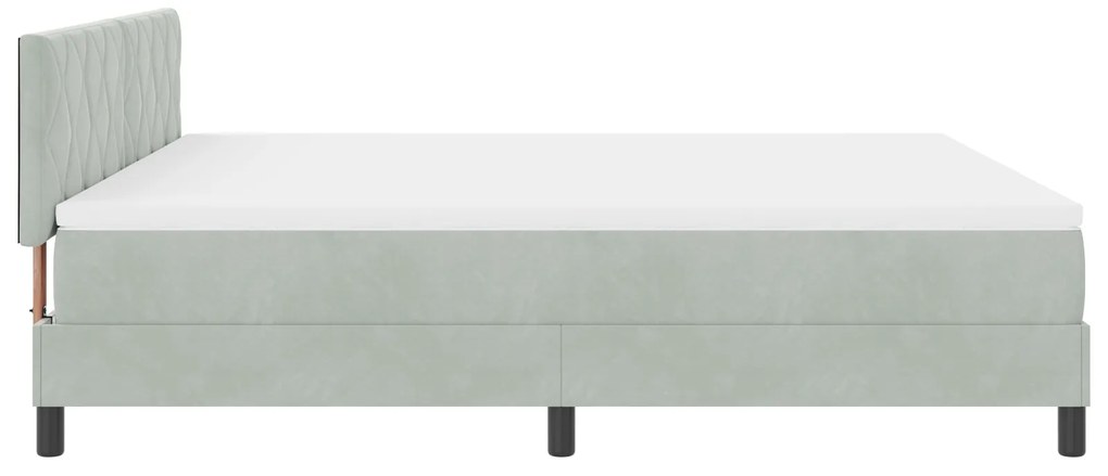 Cama Box com Colchão vidaXL Cinza Claro Super King Veludo