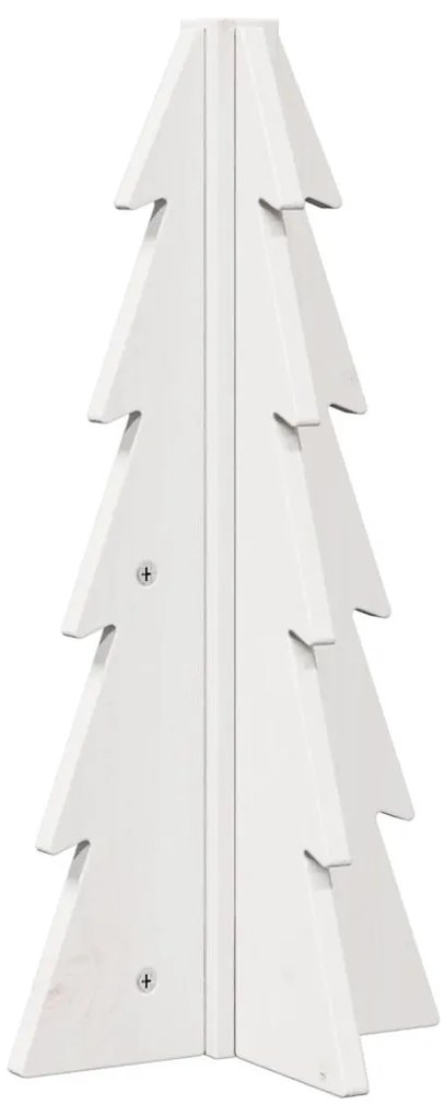 Árvore de Natal decorativa 49 cm madeira de pinho maciça branco