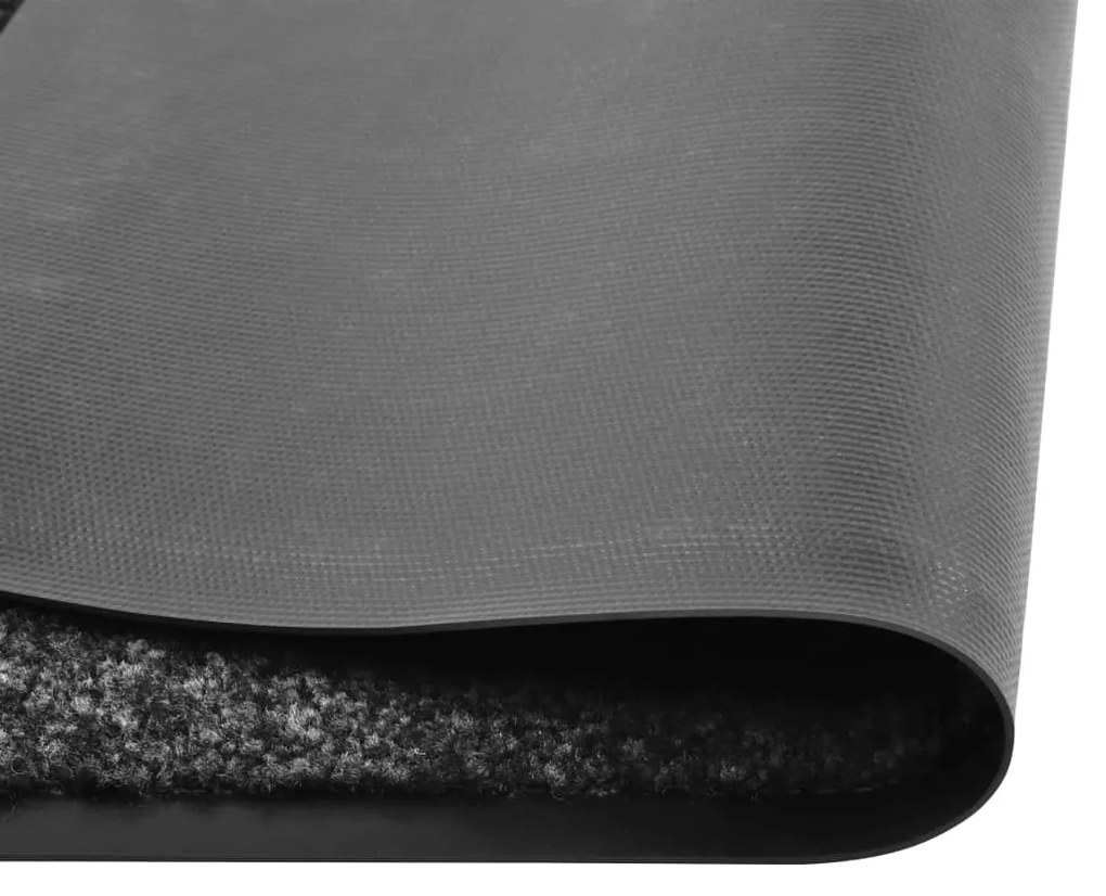 Tapete de porta lavável 90x150 cm preto
