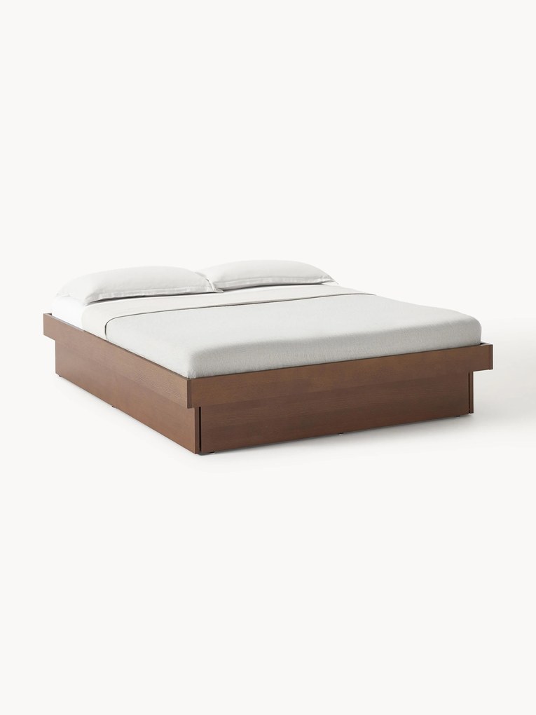 Wooden Bed Sato with Drawers