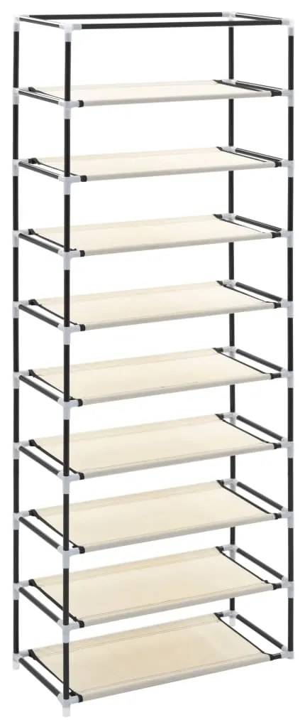 Sapateira com cobertura 57x29x162 cm tecido creme