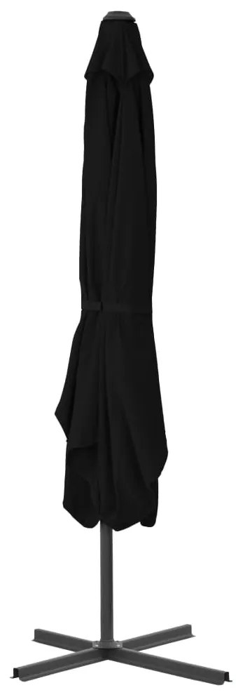 Guarda-sol de jardim com poste de aço 250x250x230 cm preto