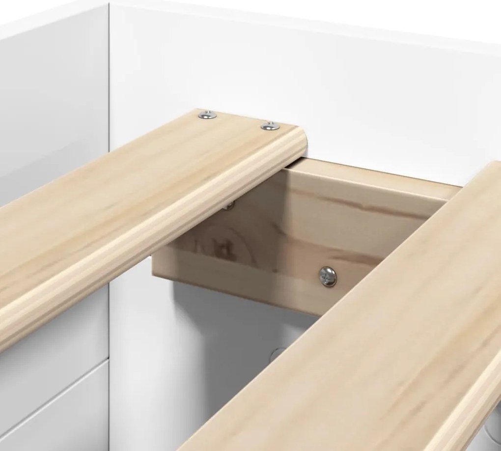 Estrutura de cama 90x190 cm derivados de madeira branco
