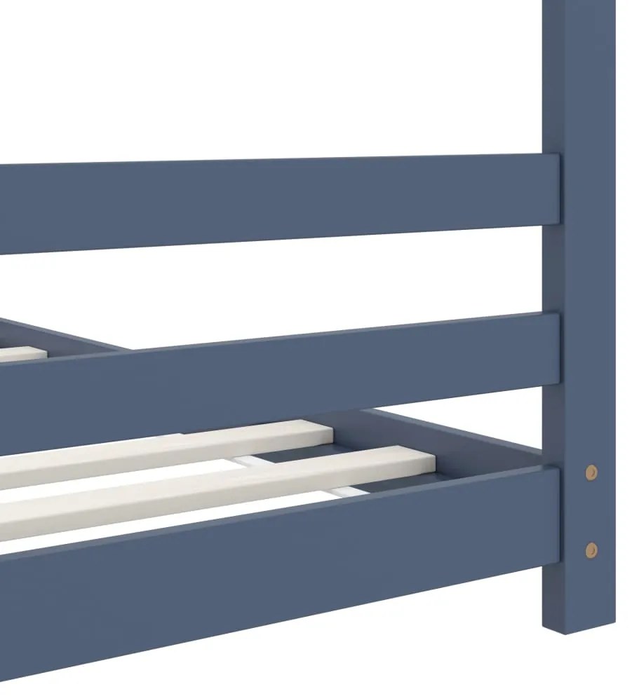 Estrutura de cama para crianças 70x140 cm pinho maciço cinzento