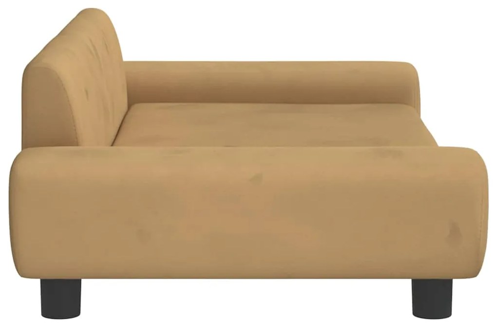 Cama para cães 100x54x33 cm veludo castanho