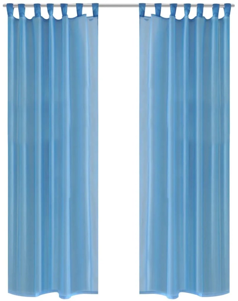 Cortina turquesa 140 x 175 cm 2 peças