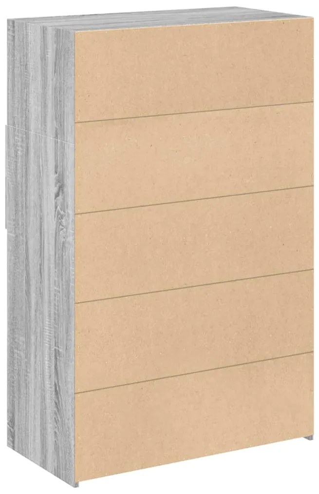 Armário alto 80x42,5x124cm derivados de madeira cinza sonoma