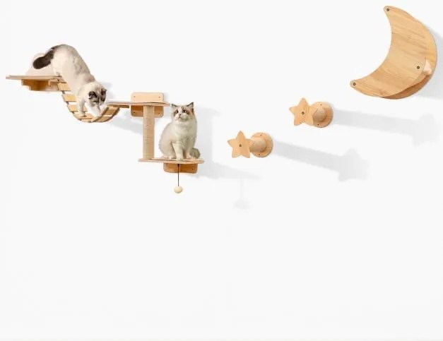 Torre para gatinhos com cama de pelúcia, arranhadores de sisal, plataforma de salto, pequena árvore para gatos de interior, branca