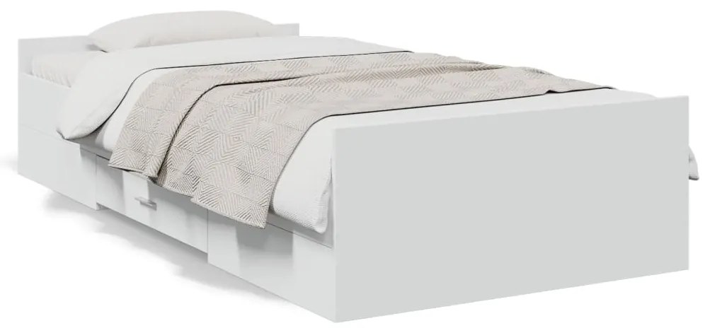 Estrutura cama c/ gavetas 90x190 cm derivados de madeira branco