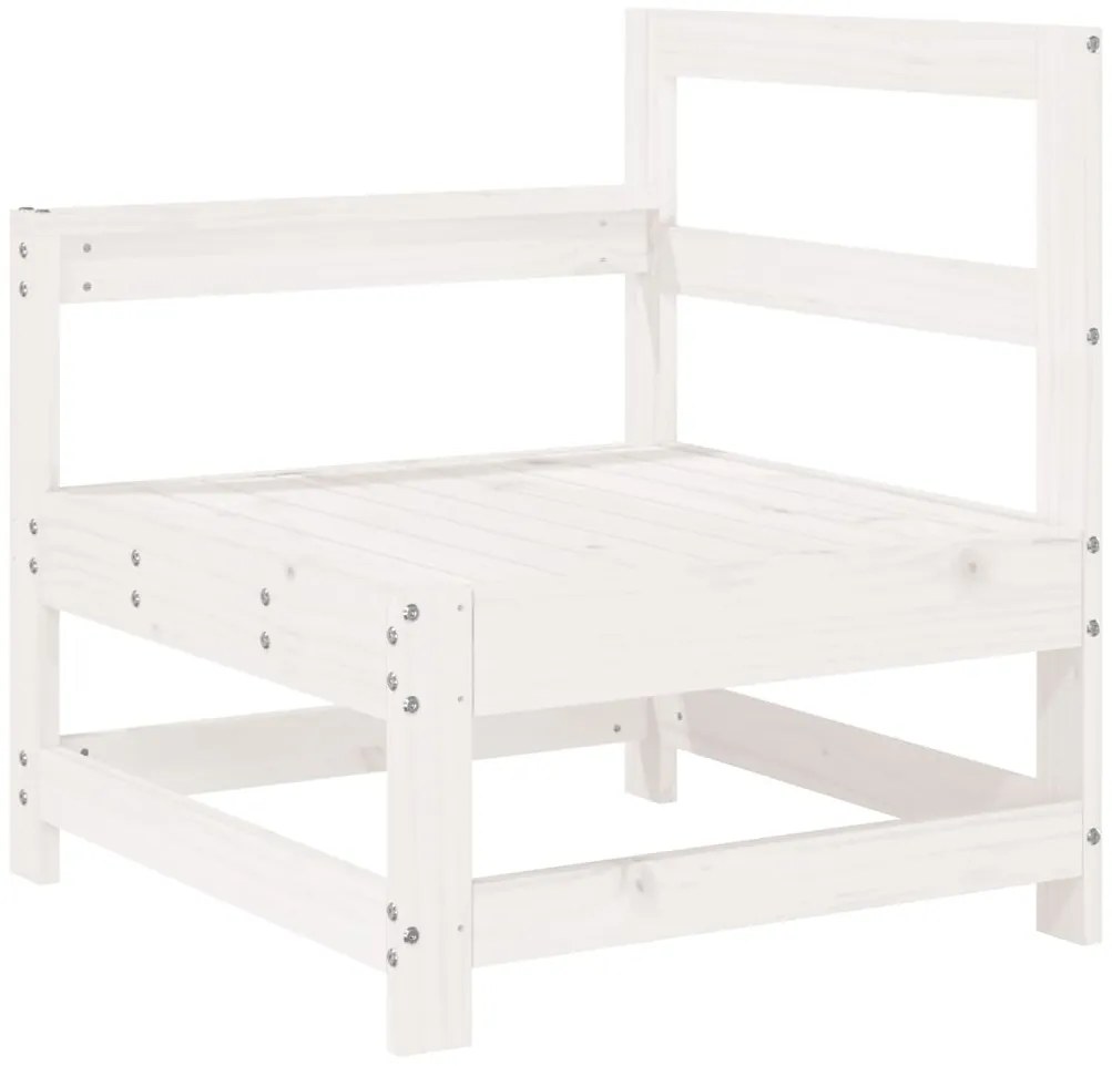 10 pcs conjunto sofás de jardim madeira de pinho maciço branco