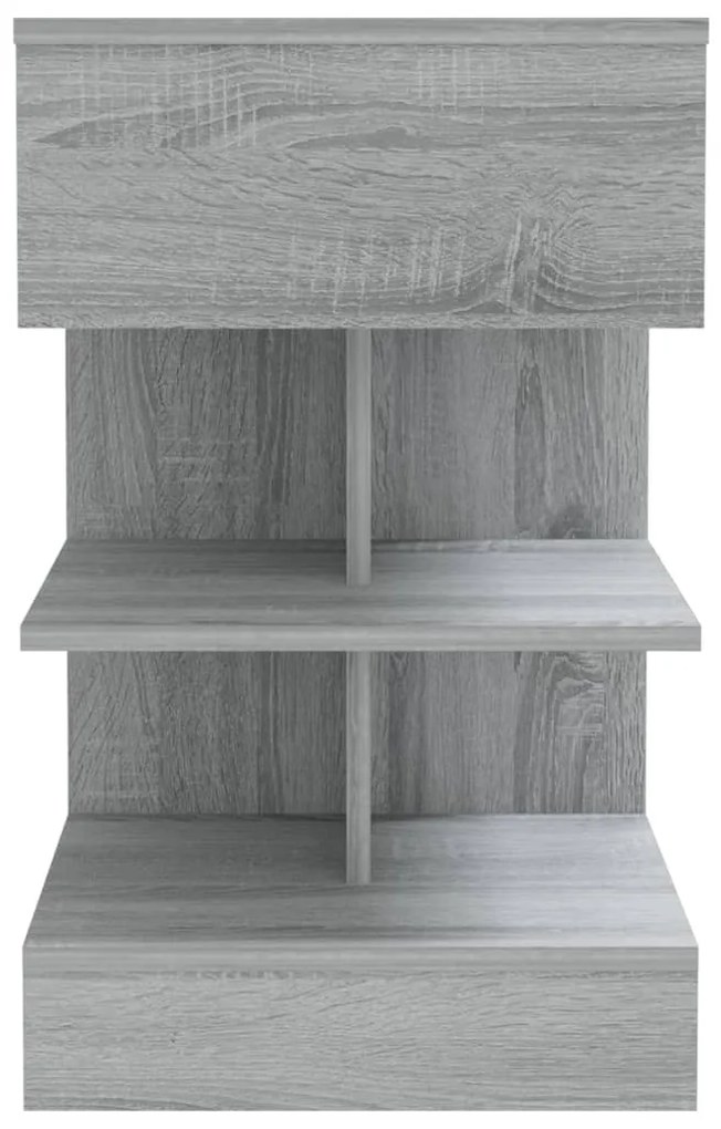 Mesa cabeceira 40x35x65 cm derivados de madeira cinzento sonoma