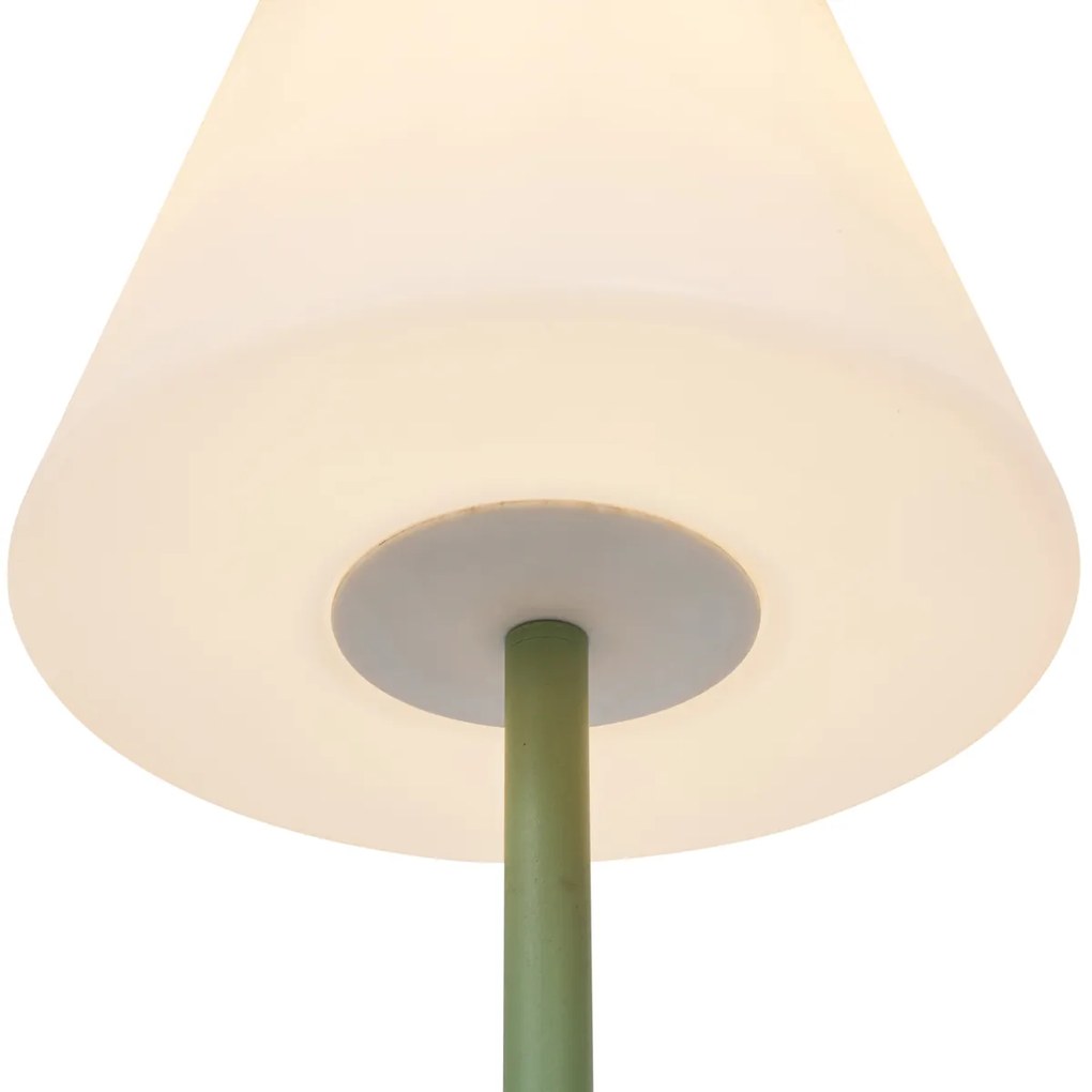 Candeeiro de pé para exterior verde com abajur branco IP65 - Virginia Moderno