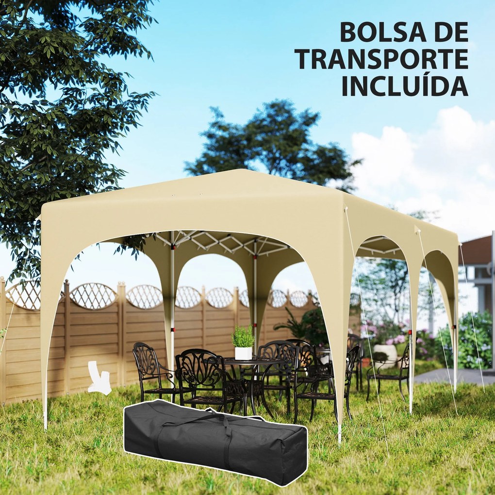 Tenda Dobrável tenda 3x6 m com Painéis Laterais UPF50+ Tenda de Jardim