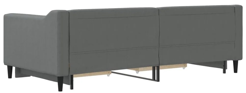 Sofá-cama c/ gavetão e gavetas 90x190 cm tecido cinzento-escuro