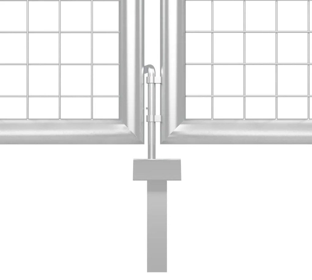 Portão de jardim 500x75 cm aço prateado