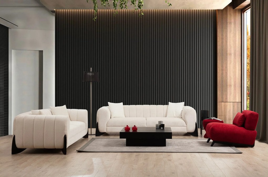 Sofá de 3 Lugares Sandreo – Branco – 248x100x70 cm