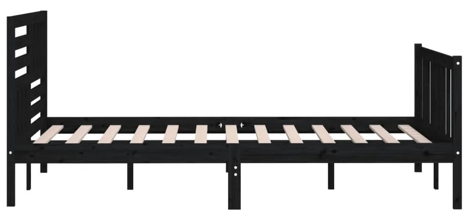 Estrutura de cama 200x200 cm madeira maciça preto