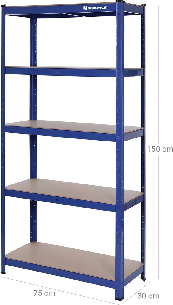 Estantes para cargas pesadas 150 x 75 x 30 cm 650 kg azul