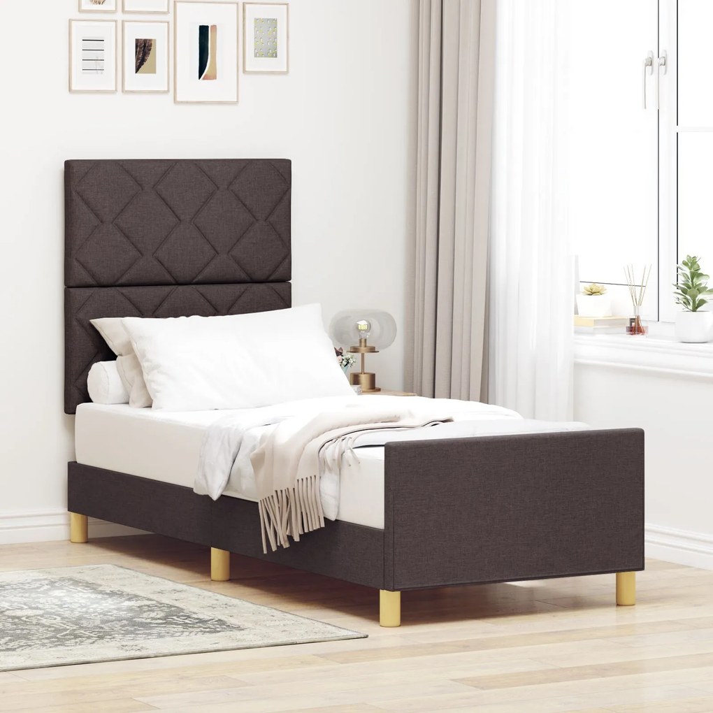 Estrutura de Cama vidaXL Castanho 80x200 cm em Tecido