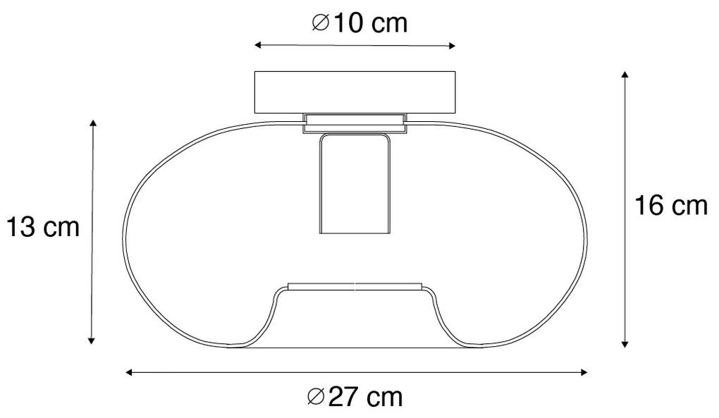 Plafon Inteligente Dourado com Vidro incl. Wifi P45 - Ayesha