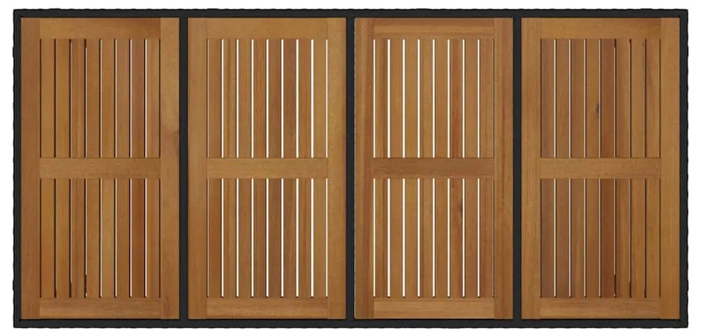 Conjunto de Jantar de Jardim vidaXL 9 Peças Polirattan Preto