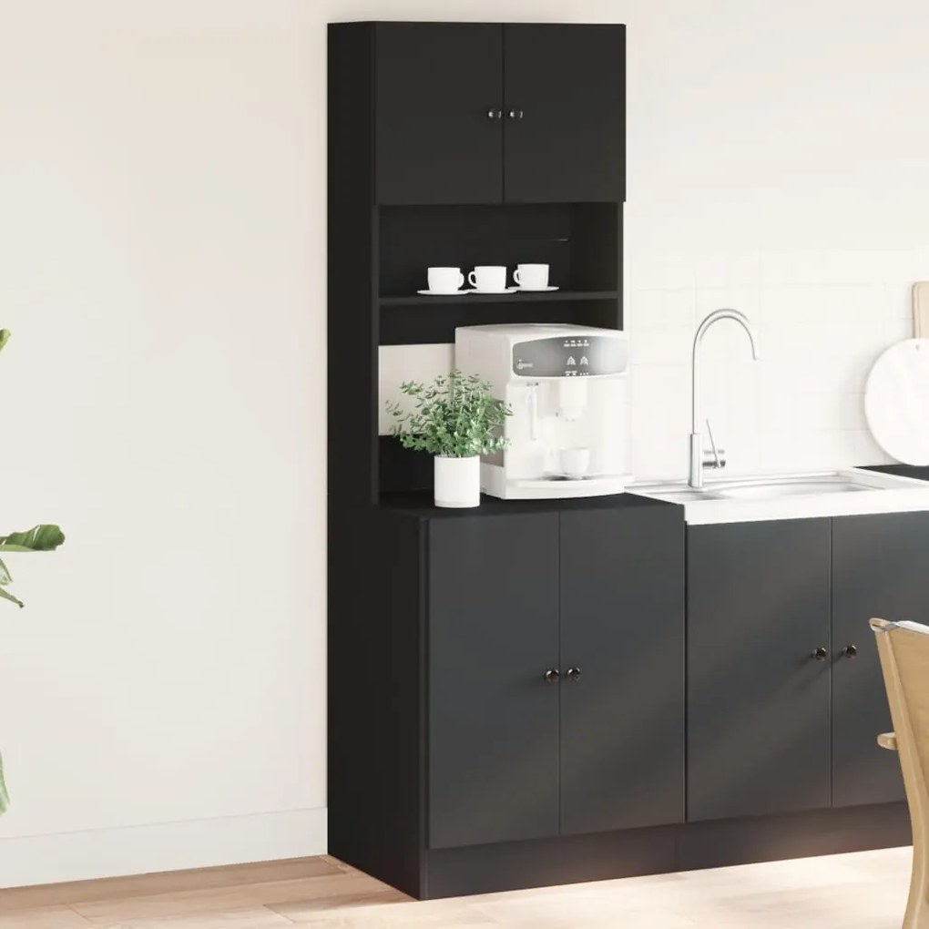 vidaXL Armário de cozinha 60x50x180 cm derivados de madeira preto