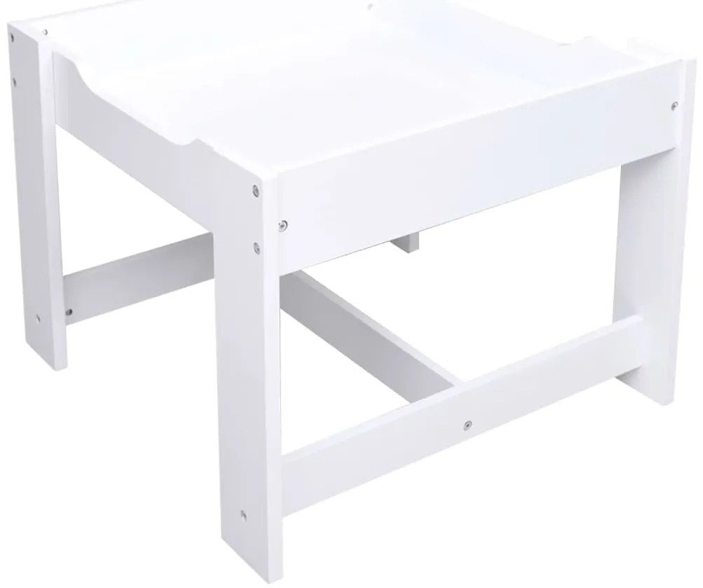 Mesa infantil com duas cadeiras MDF branco